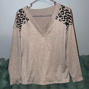 Leopard Print V-Neck Sweater